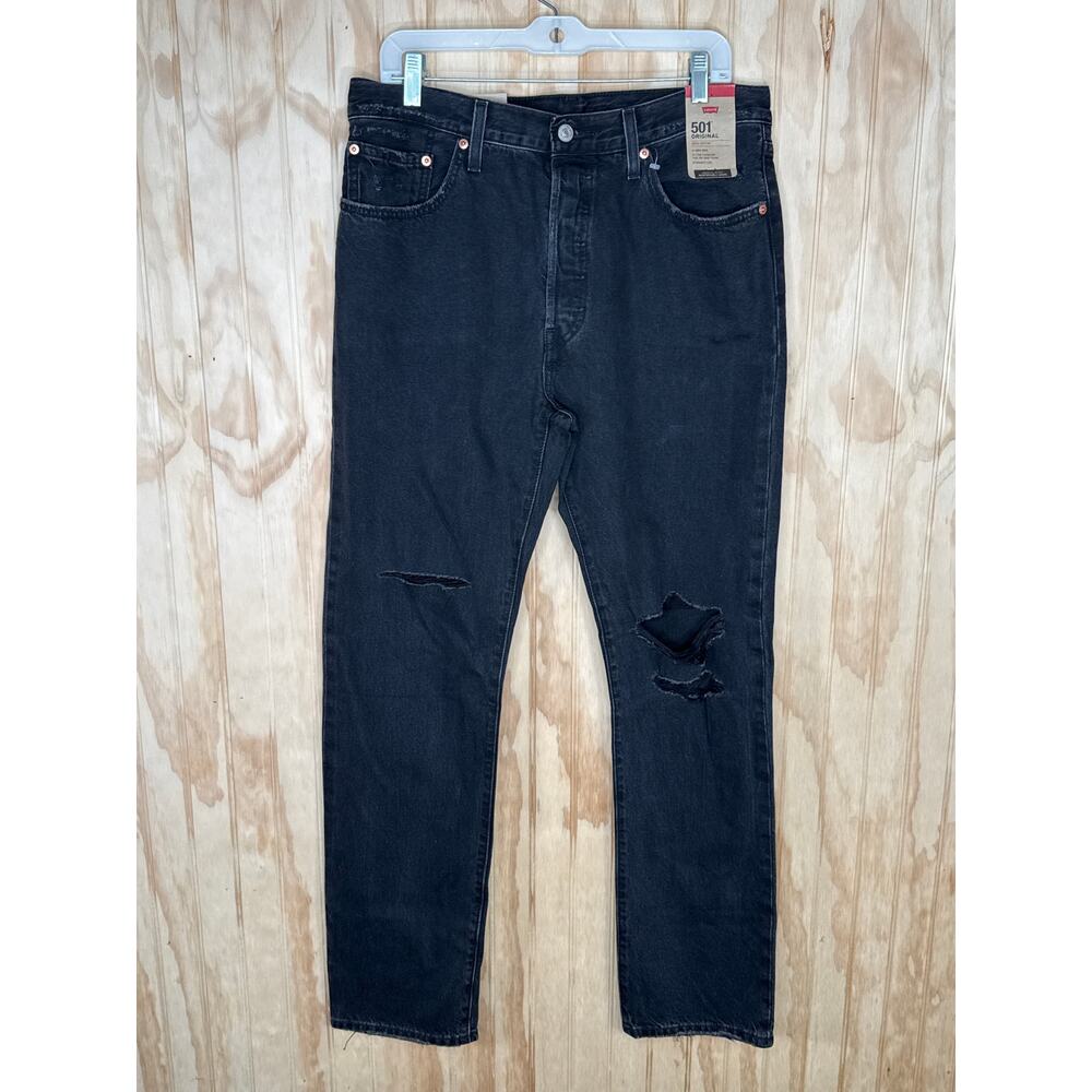 Levi's 501 NWT Men's Button Fly Distress Straight Leg High Rise Jeans Size 32X32